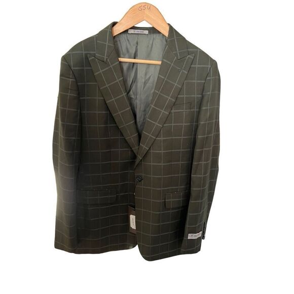 Stacy Adams NWT Men's olive green  Single Breasted Suit Jacket Blazer Size 42L - Picture 1 of 6